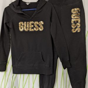 Sold separately, guess hoodie gold sequins small